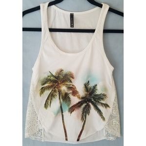 Palm Tree Lace Tank